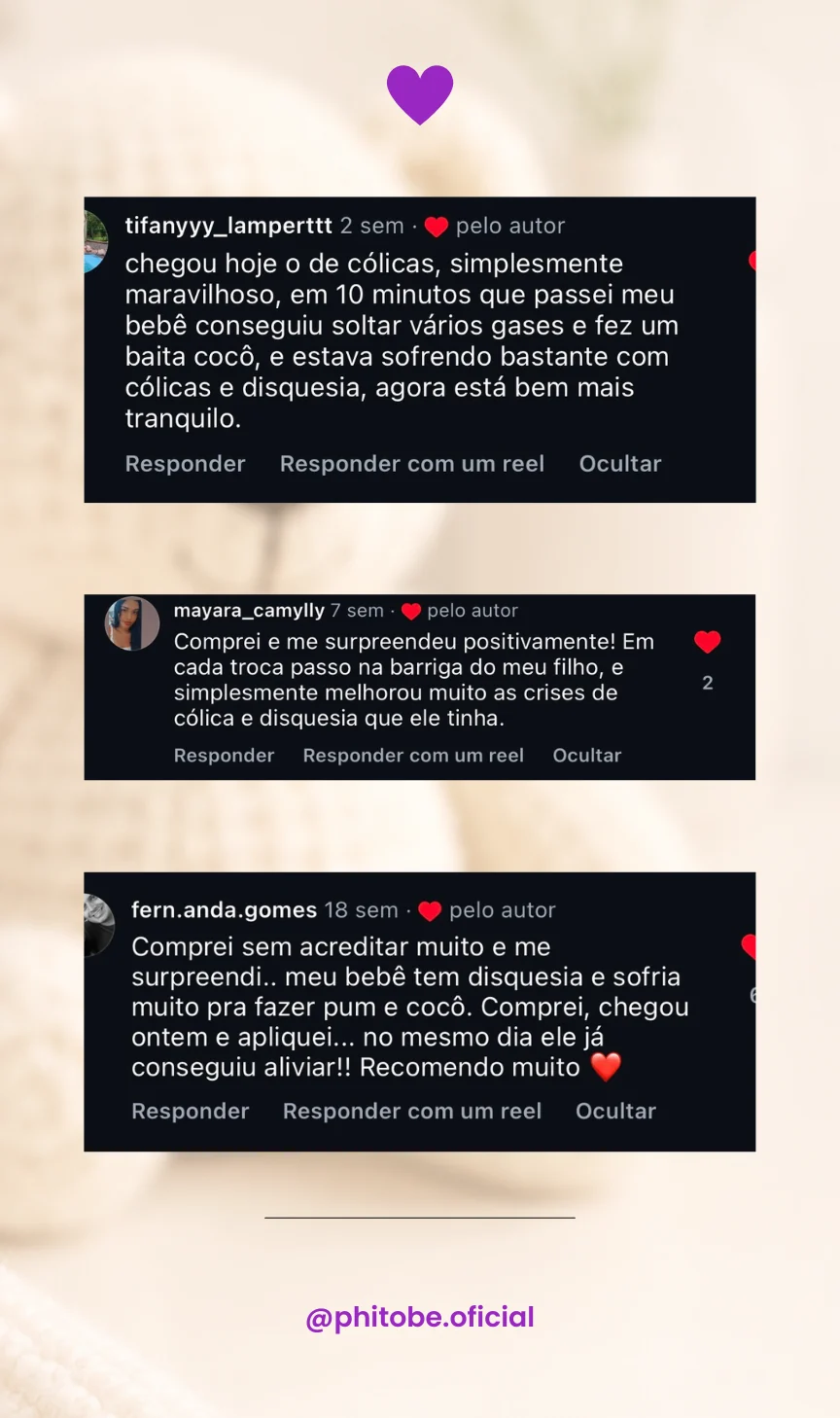 Comentários reais de mães sobre os óleos essenciais phitobê
