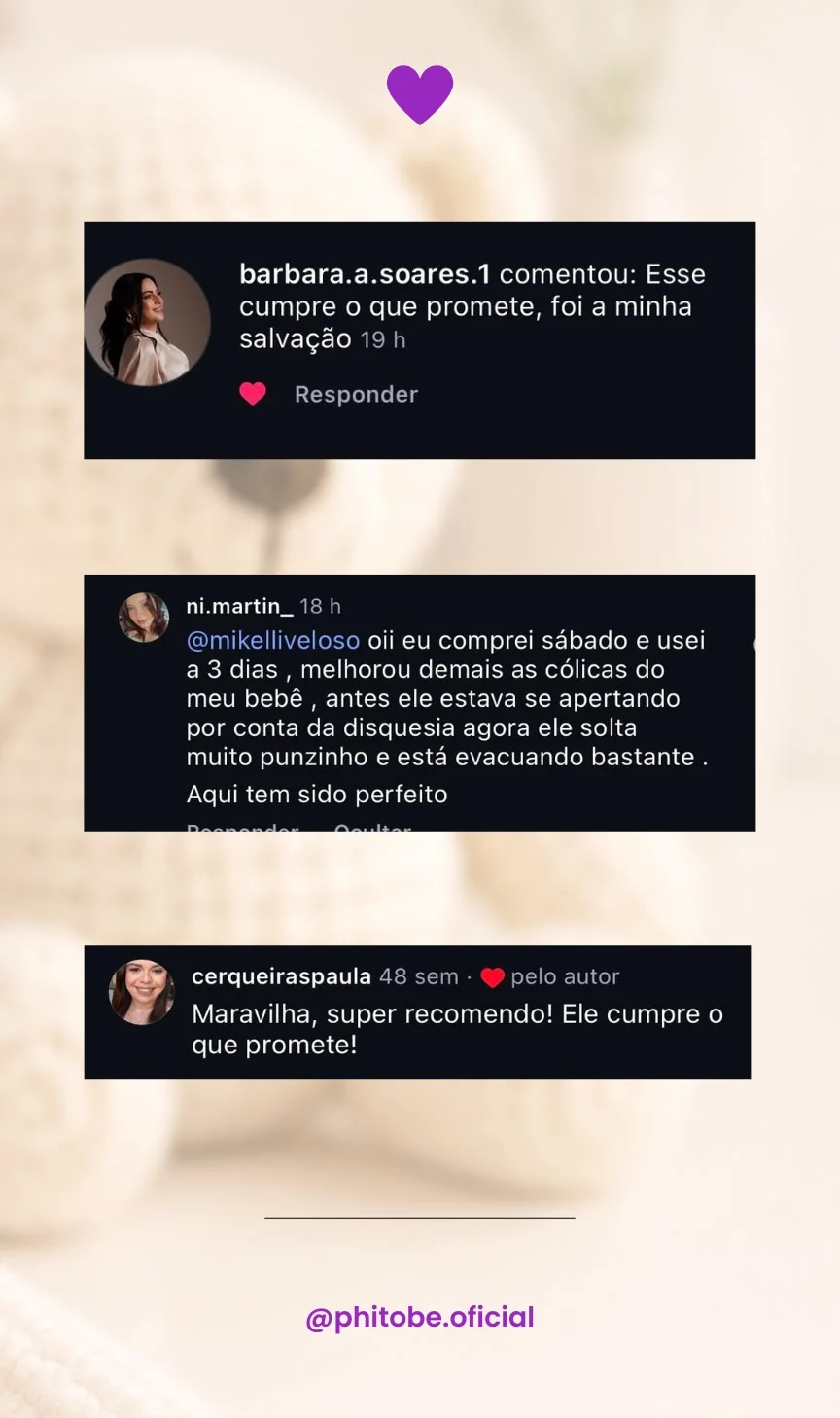 Comentários reais de mães sobre os óleos essenciais phitobê
